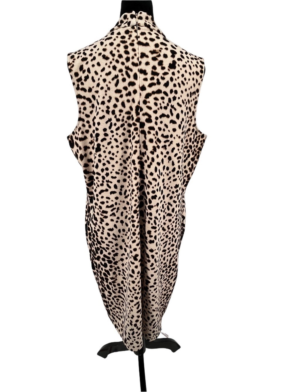Apt. 9 Two-Tone Leopard Print Sleeveless Mini Dress in Tan/Black sz XL - Picture 5 of 13